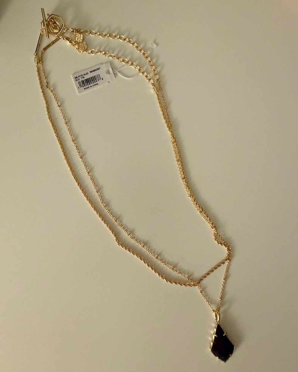 Kendra Scott Fauceted Alex Necklace-Iridescent blue goldstone